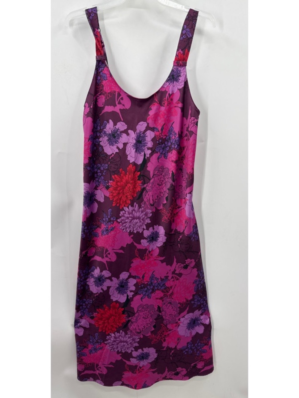 Cabernet by Sleep Sense midi-length floral satin slip dress. S